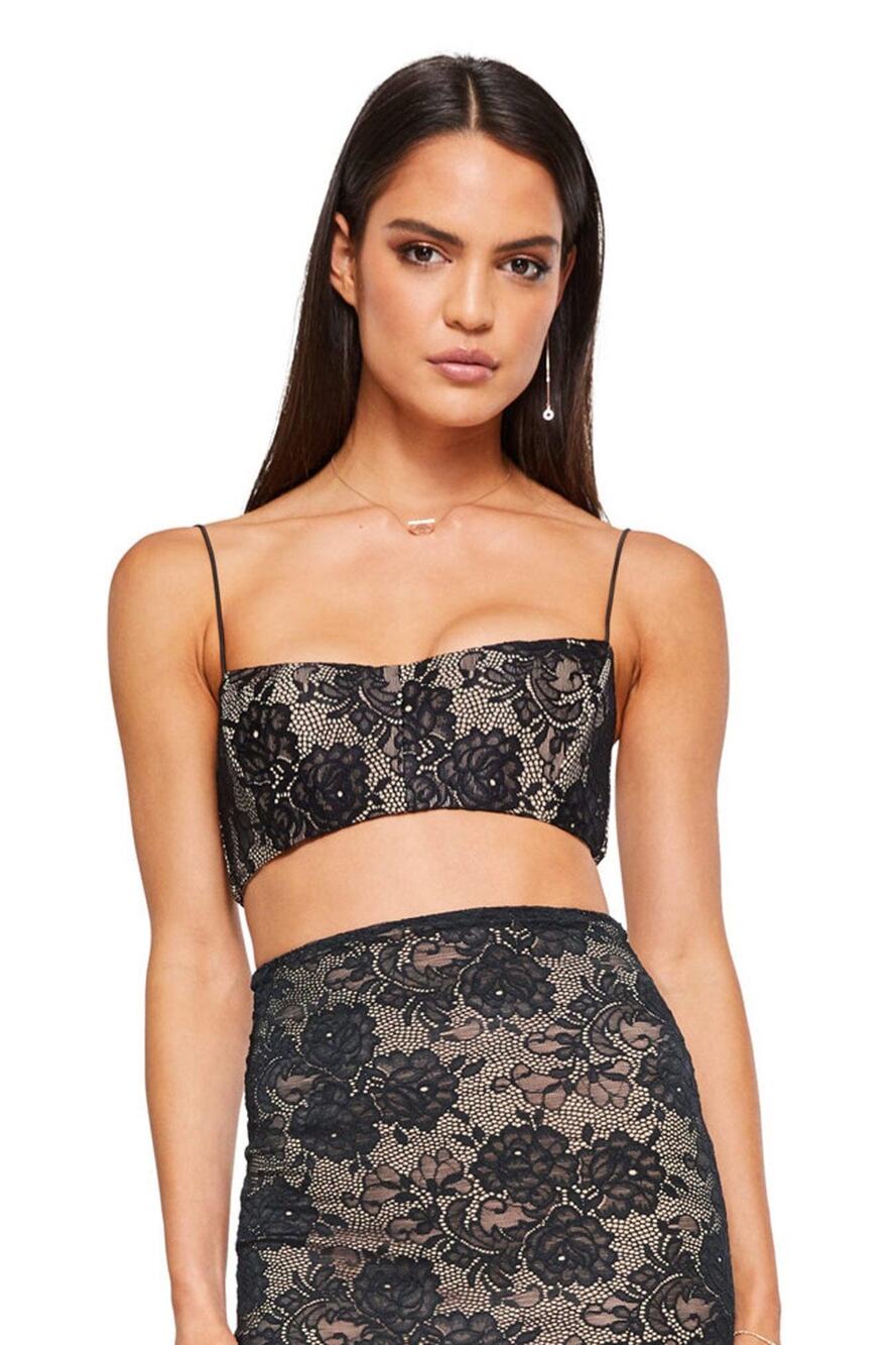 Nookie Heaven Bandeau Crop Top Black NWT Size M or L